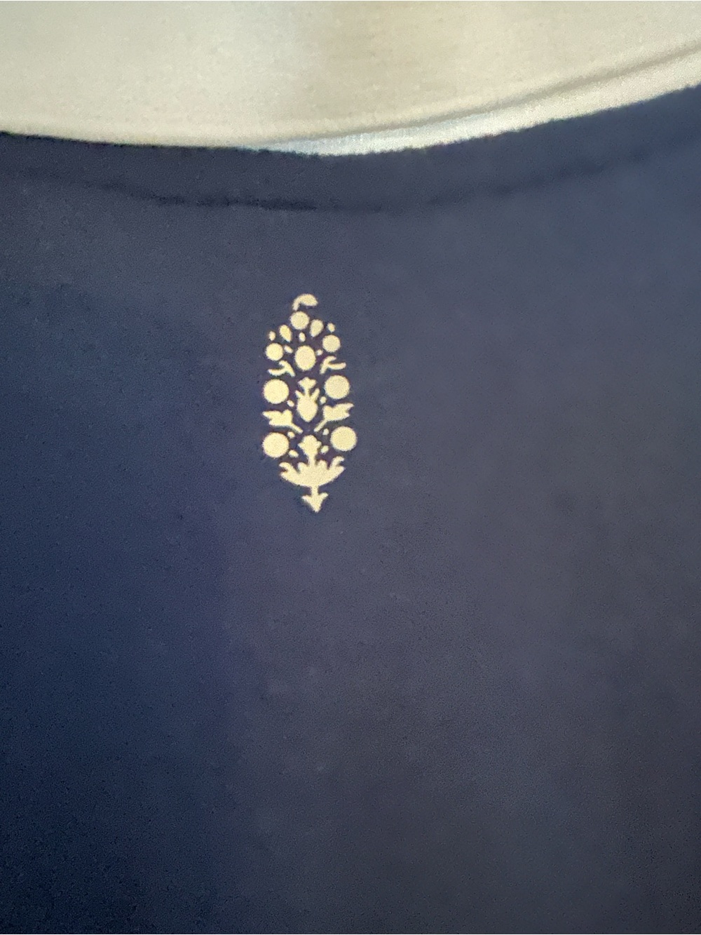 Free People Movement Navy and White Short Sleeve Polo Top with Red Piping. - Picture 3 of 4